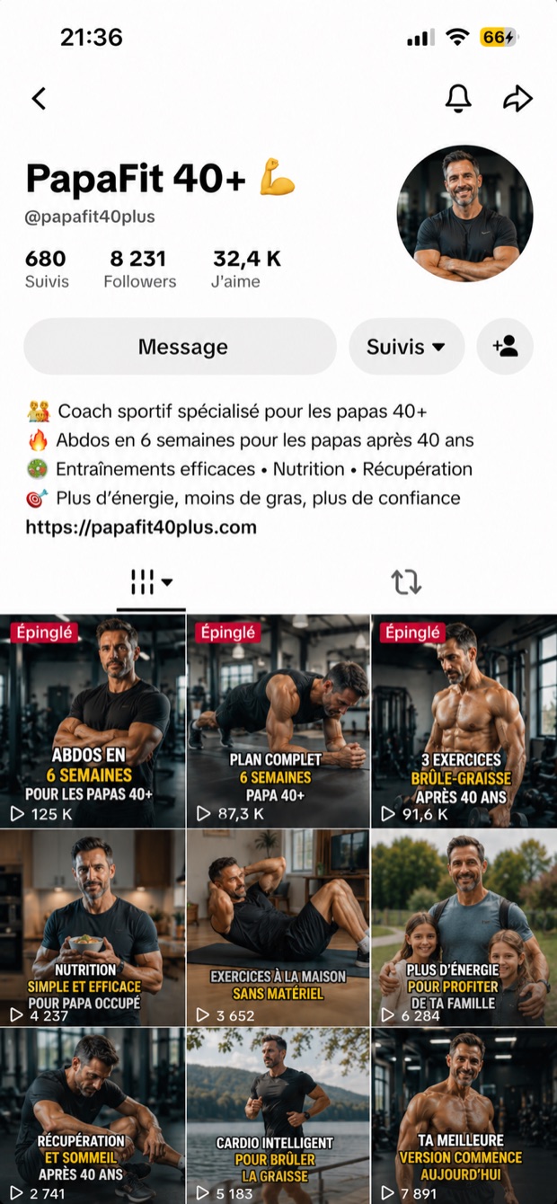 Influenceur IA niche fitness
